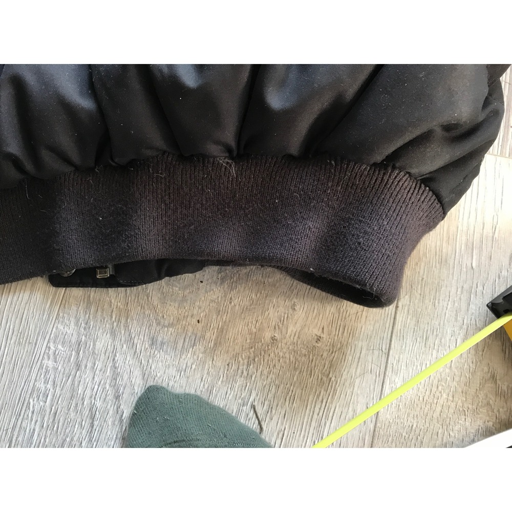 The North Face 550 Down Puffer Jacket Black Hooded Bomber Flawed - Picture 8 of 11